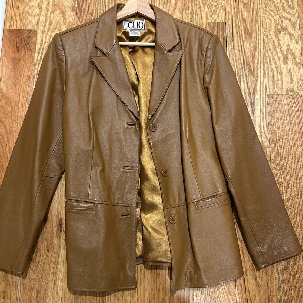 Clio Tan Leather Jacket